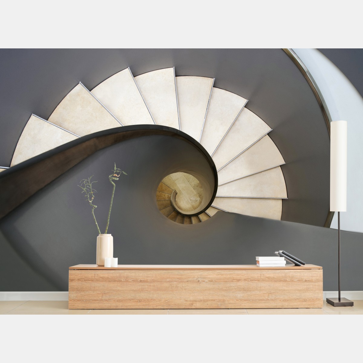 Fototapete spiraltreppe abstrakte komposition – Wallnifity®