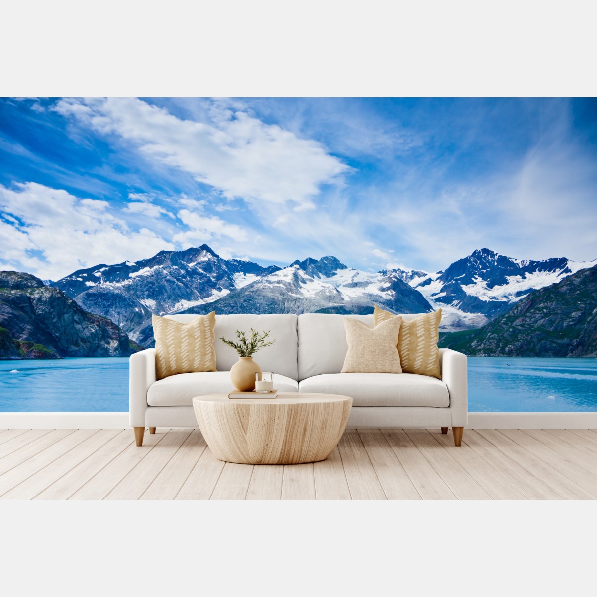 Fototapete schneebedeckte gipfel in Glacier Bay, Alaska – Wallnifity®