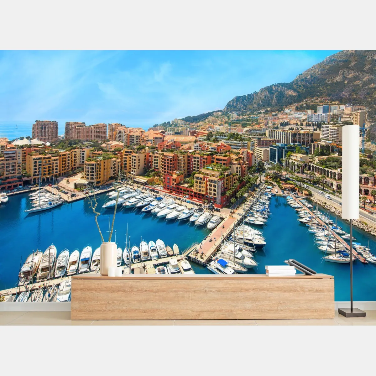 Fototapete sonnige marina und küstenstadt – Wallnifity®
