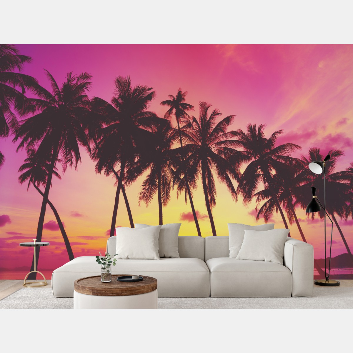 Fototapete tropischer sonnenuntergang mit palmen, Thailand – Wallnifity®