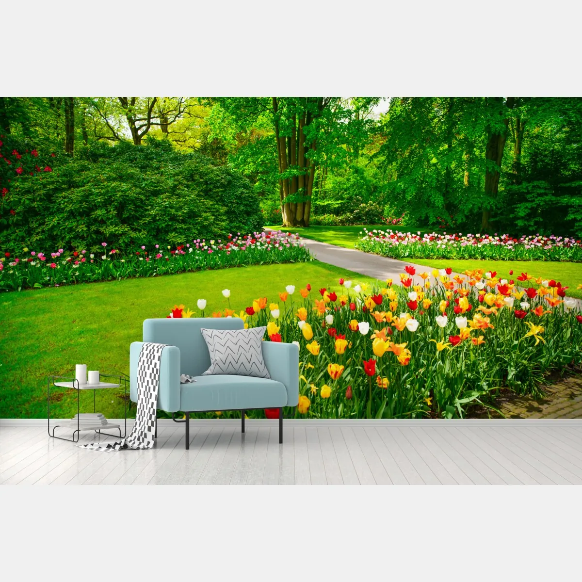 Fototapete lebendiger tulpengarten in Keukenhof – Wallnifity®