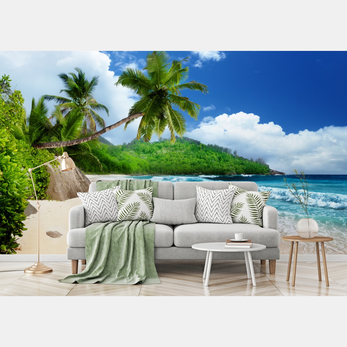 Fototapete ruhiger tropischer strand auf Mahe, Seychellen – Wallnifity®