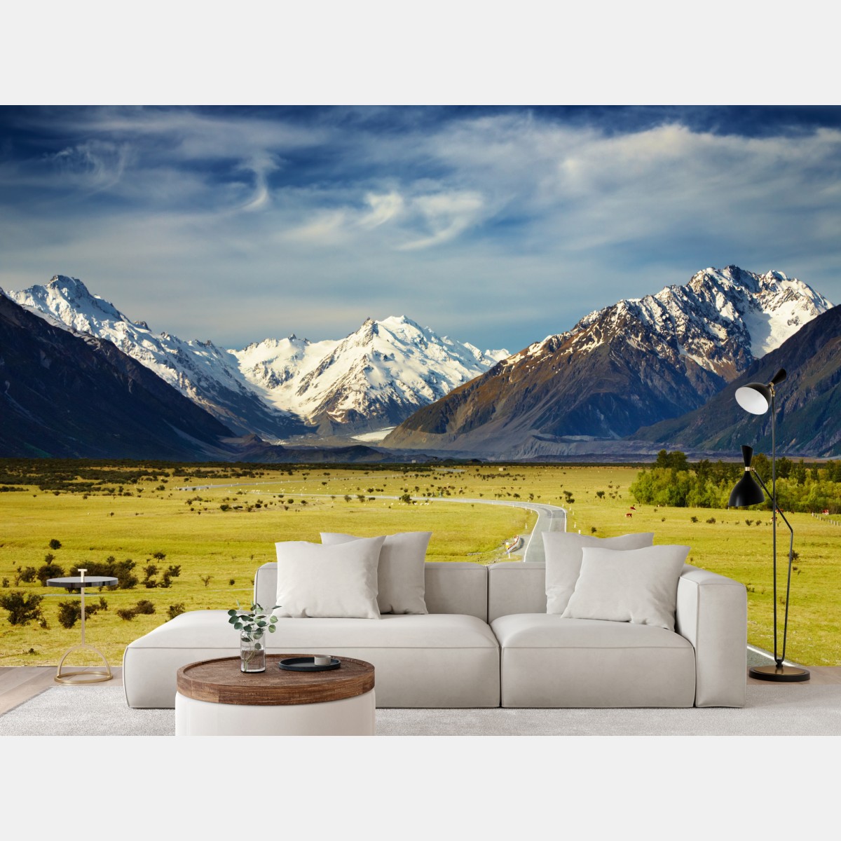 Fototapete straße zu den Südlichen Alpen, Neuseeland – Wallnifity®