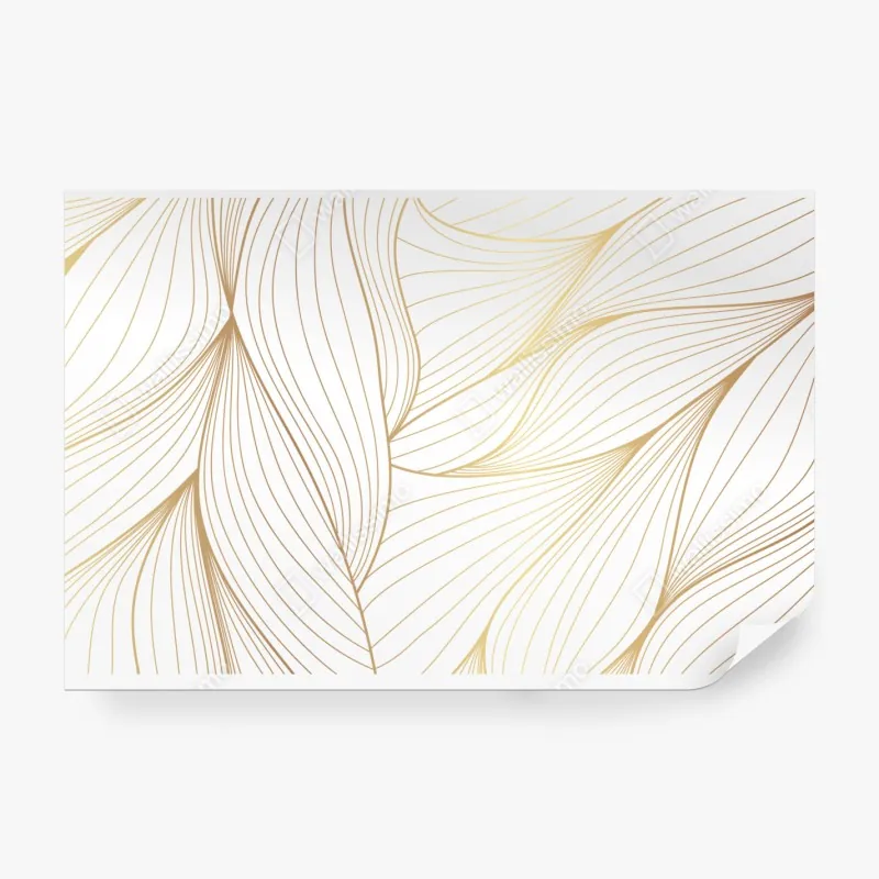 Fototapete goldene fließende linien abstraktes design – Wallnifity®