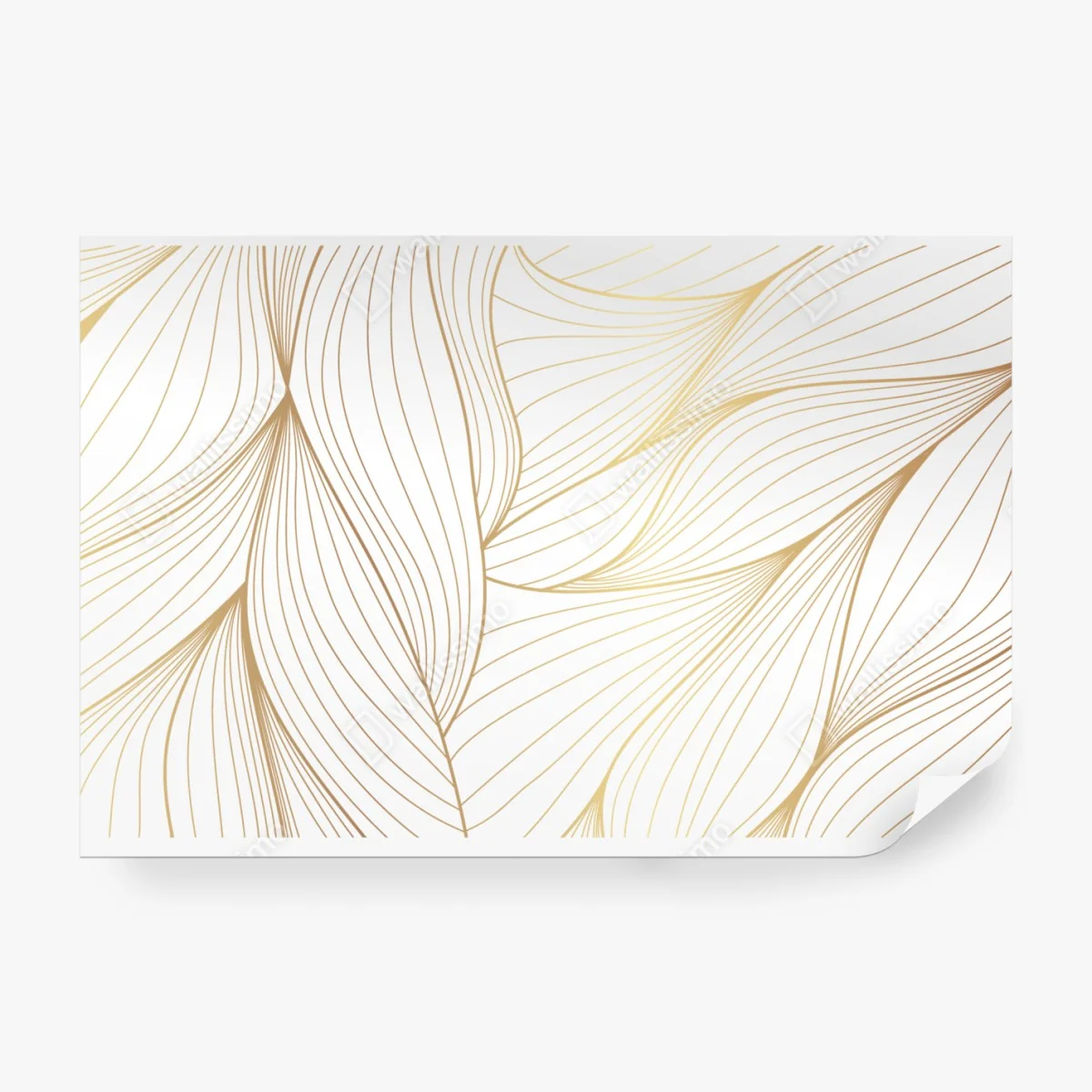 Fototapete goldene fließende linien abstraktes design – Wallnifity®