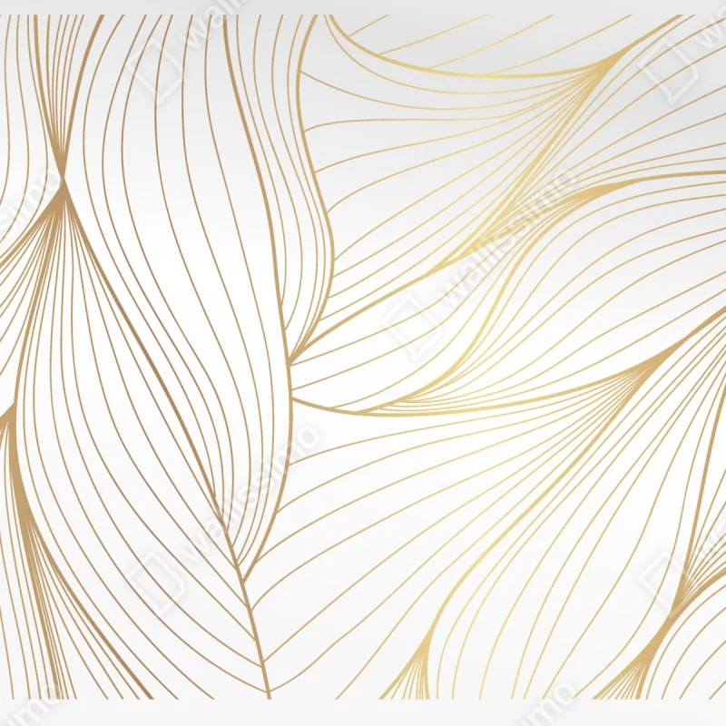 Fototapete goldene fließende linien abstraktes design – Wallnifity®