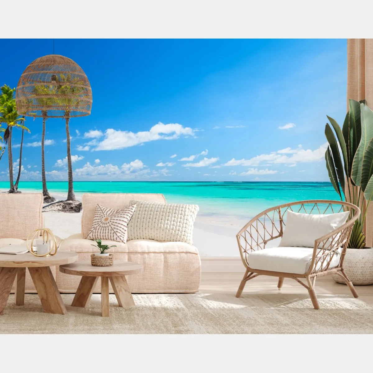 Fototapete tropisches strandpanorama in Punta Cana – Wallnifity®