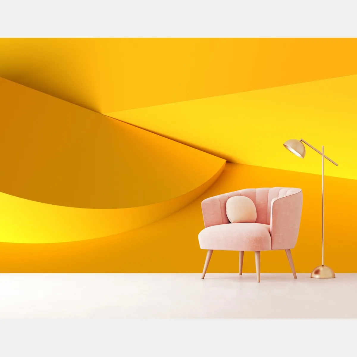 Fototapete gelbe geometrische abstraktion 3d – Wallnifity®