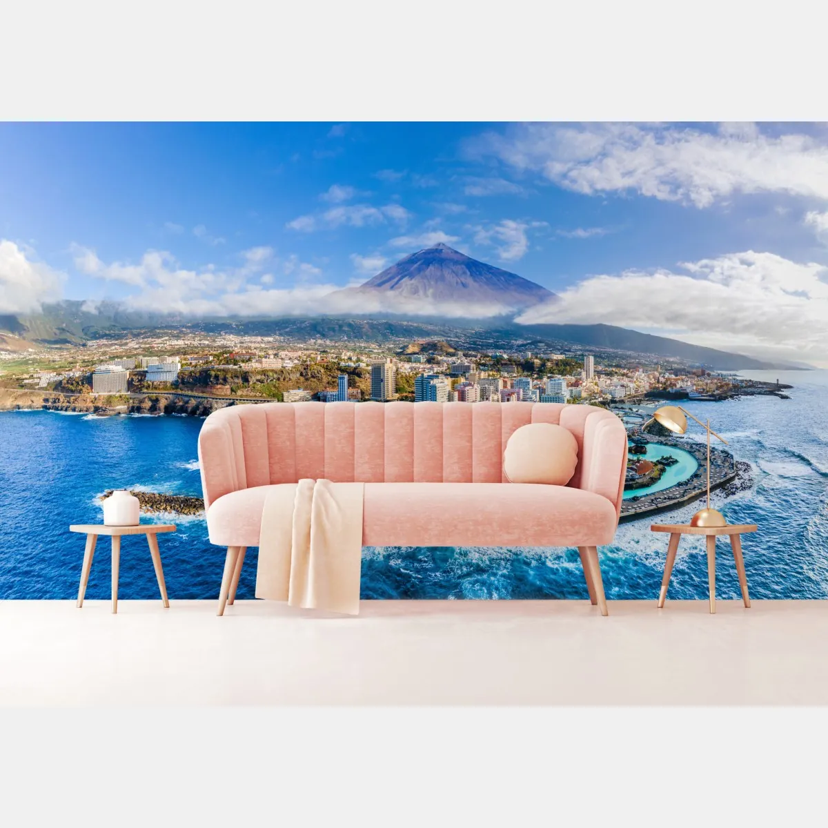 Fototapete luftpanorama der küste von Teneriffa mit dem Mount Teide – Wallnifity®