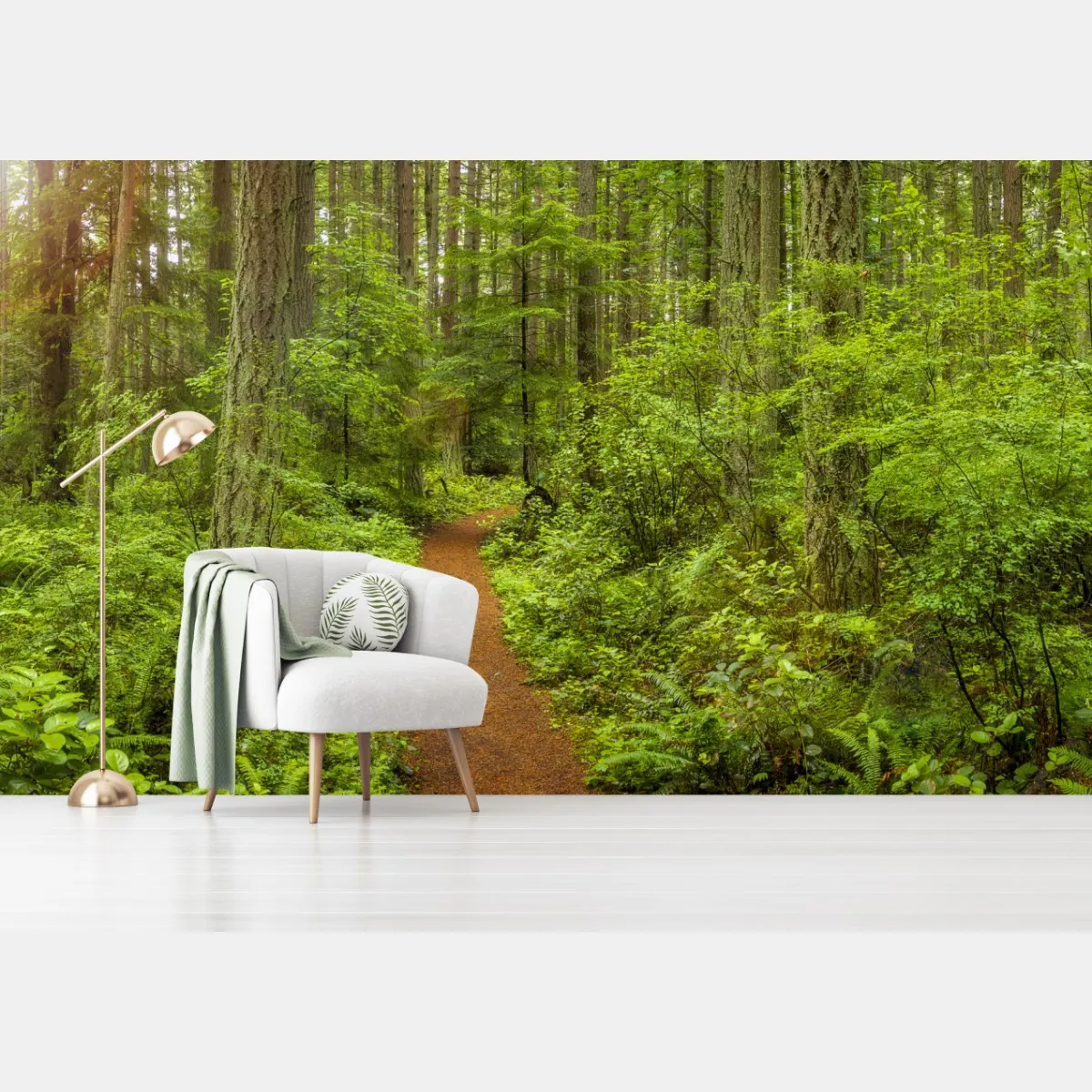 Fototapete friedlicher waldpfad – Wallnifity®