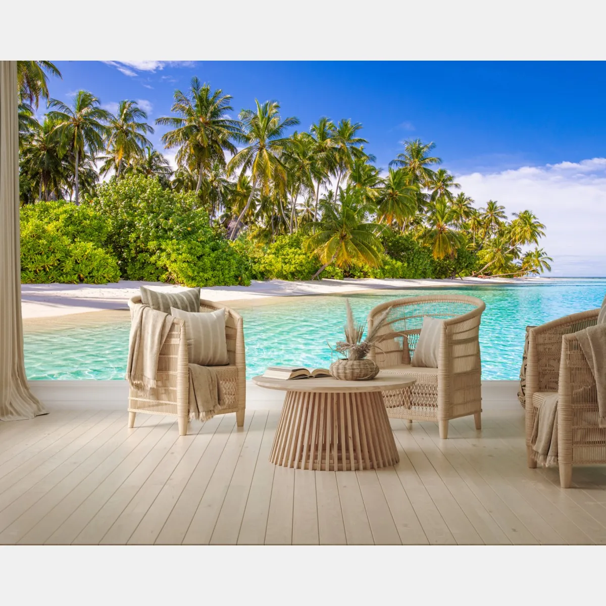 Fototapete tropischer palmenstrand – Wallnifity®