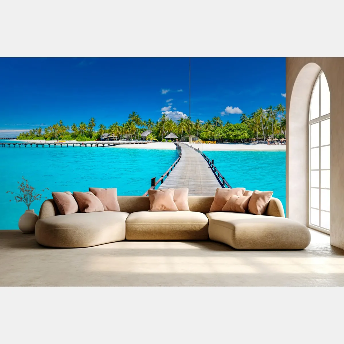 Fototapete tropischer türkiser strand – Wallnifity®