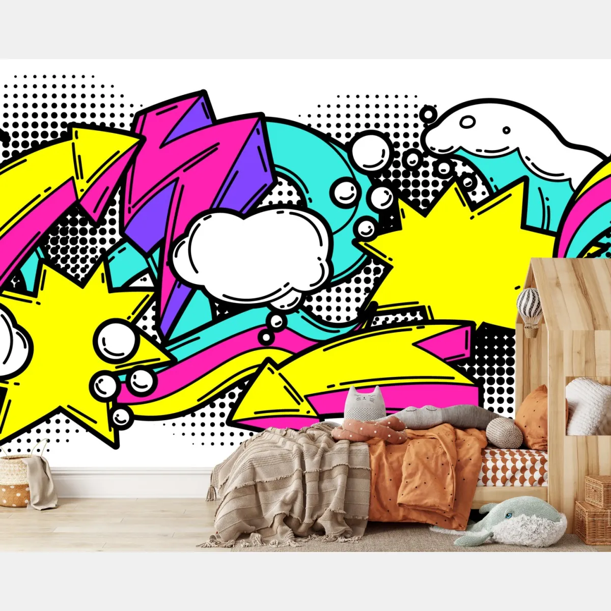 Fototapete farbenfrohes pop-art comicmuster – Wallnifity®