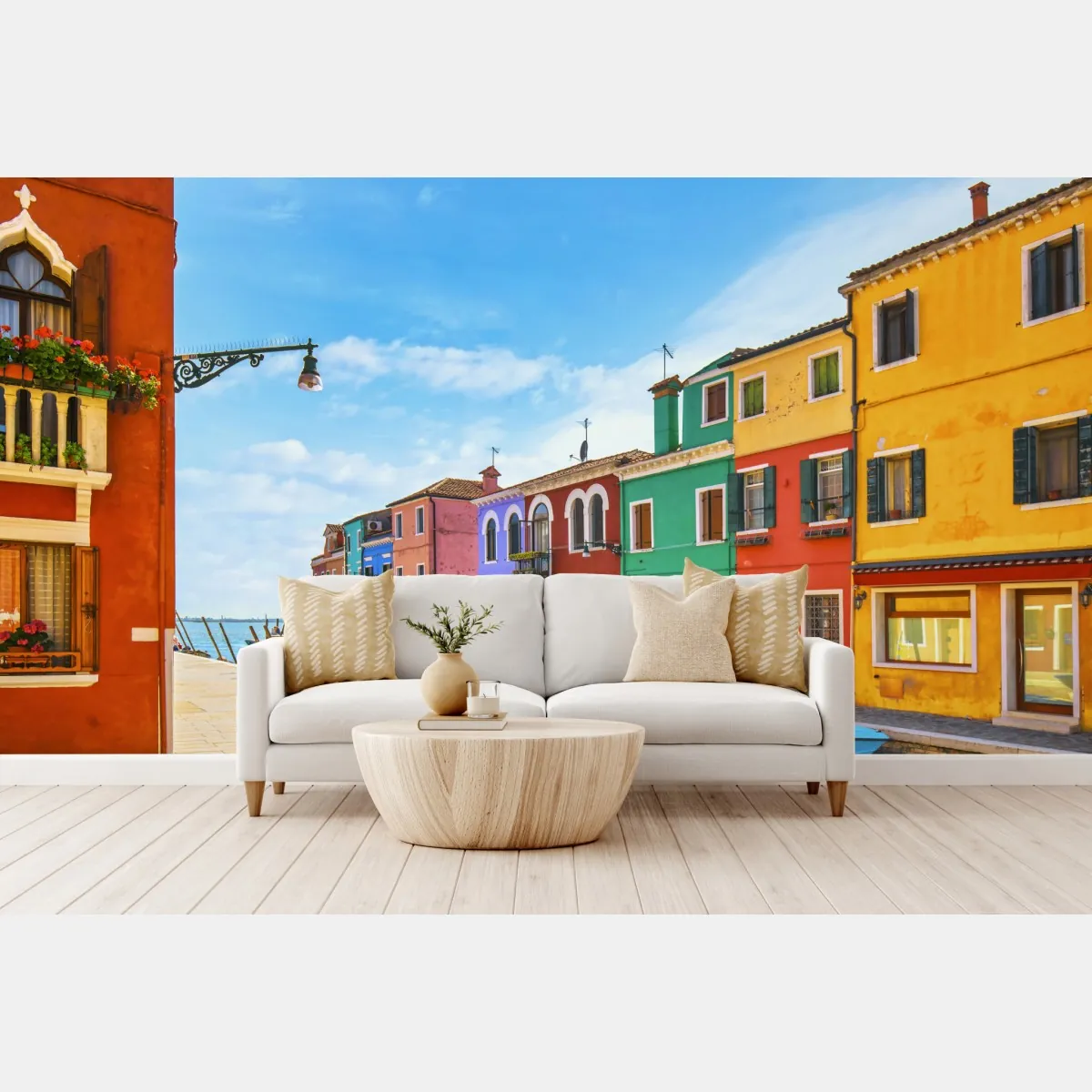 Fototapete bunte kanalhäuser von Burano – Wallnifity®