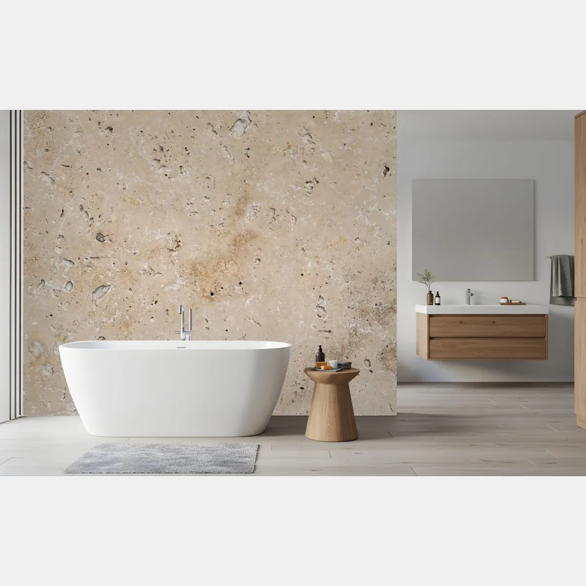 Fototapete beige travertin steinstruktur – Wallnifity®