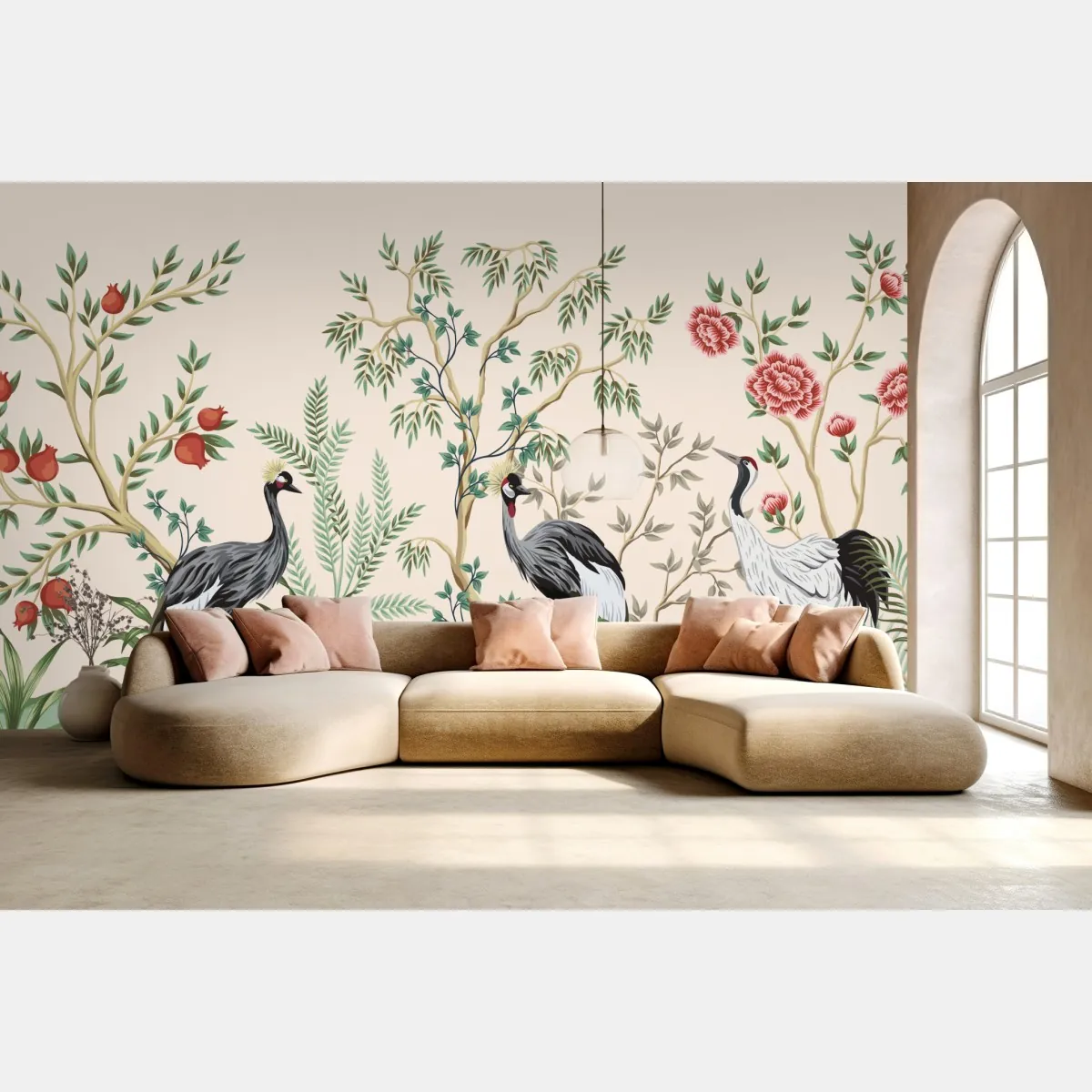 Fototapete orientalischer kranichgarten – Wallnifity®