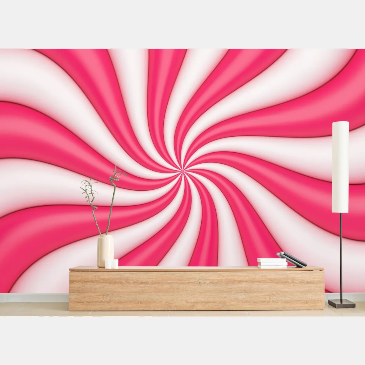 Fototapete rosa bonbonspirale – Wallnifity®