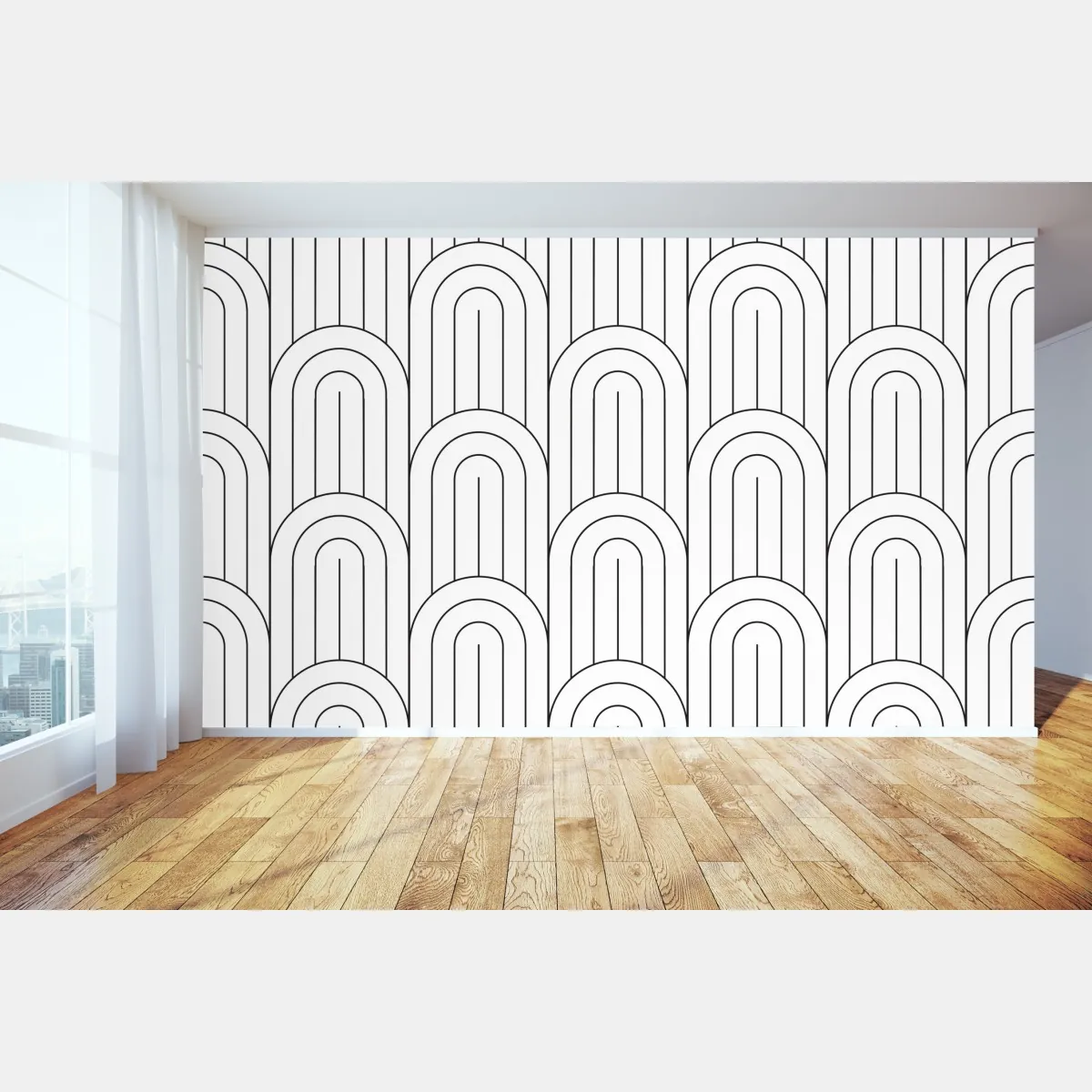 Fototapete monochromes bogenmuster – Wallnifity®