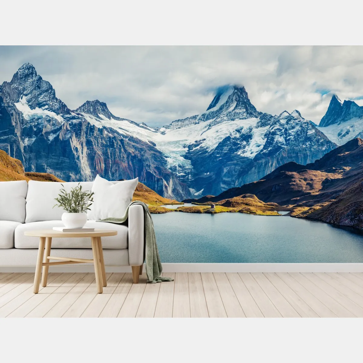 Fototapete morgendliche aussicht am Bachalpsee, Schweizer Alpen – Wallnifity®