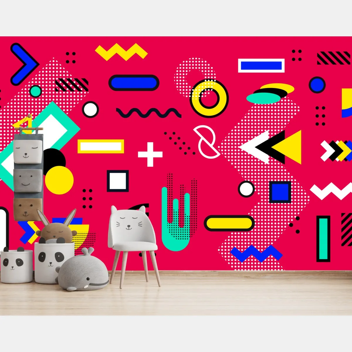 Fototapete lebhaftes geometrisches pop-muster – Wallnifity®