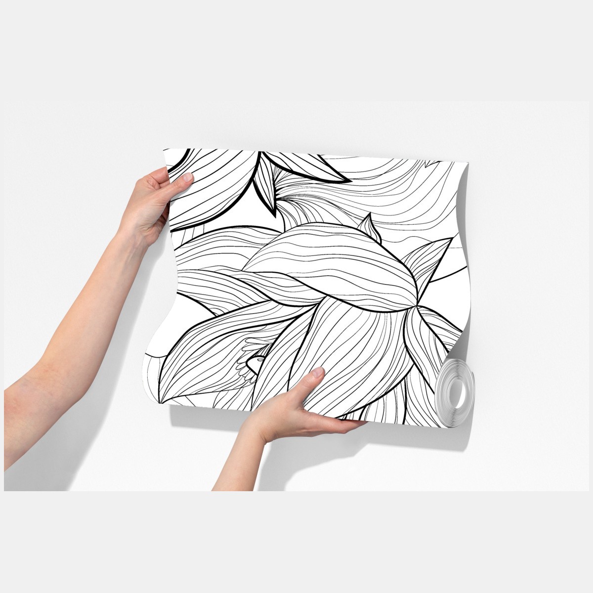 Fototapete zarte lotus-linienzeichnung – Wallnifity® Fototapete zarte lotus-linienzeichnung – Wallnifity®