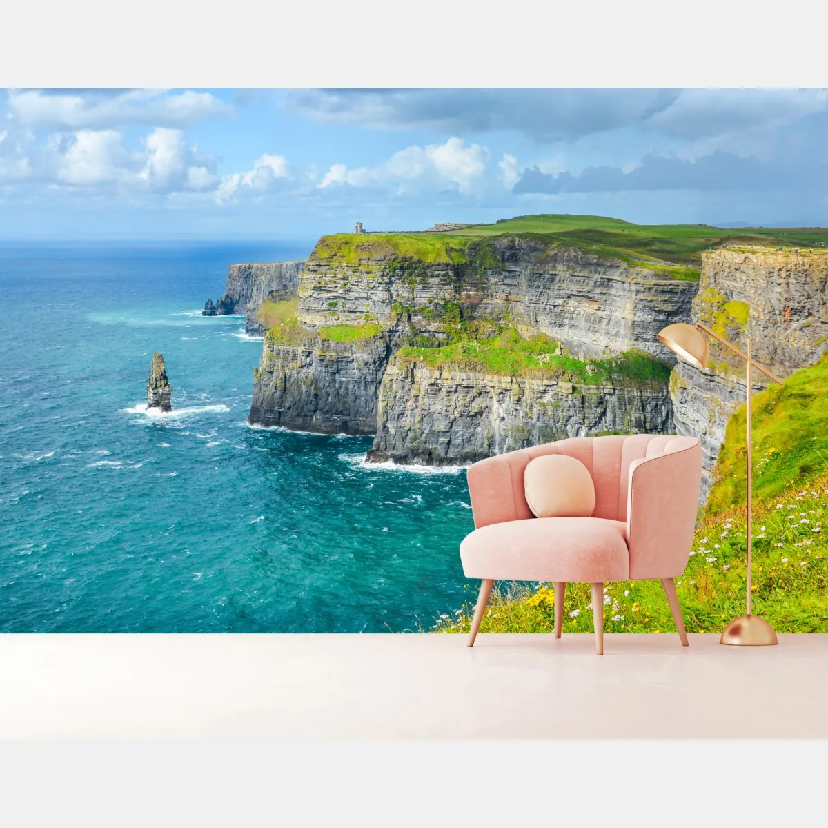 Fototapete dramatische küstenklippen mit meerblick – Wallnifity®