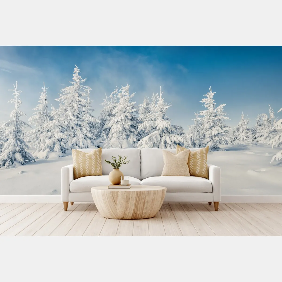 Fototapete panorama verschneiten waldes – Wallnifity®