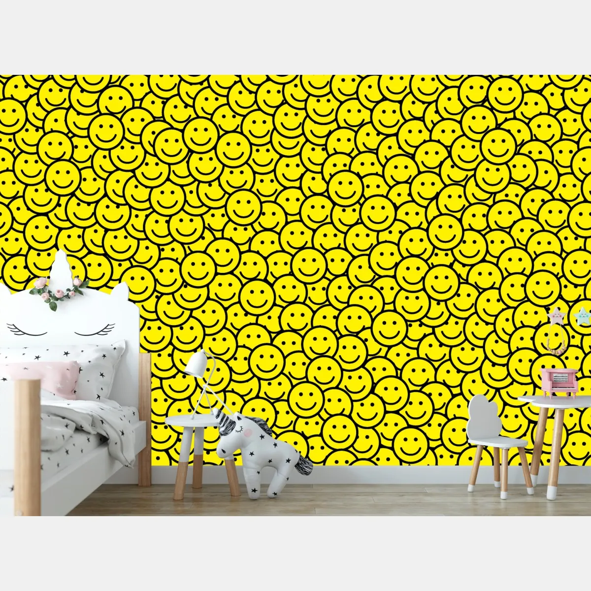 Fototapete fröhliches smiley muster – Wallnifity®