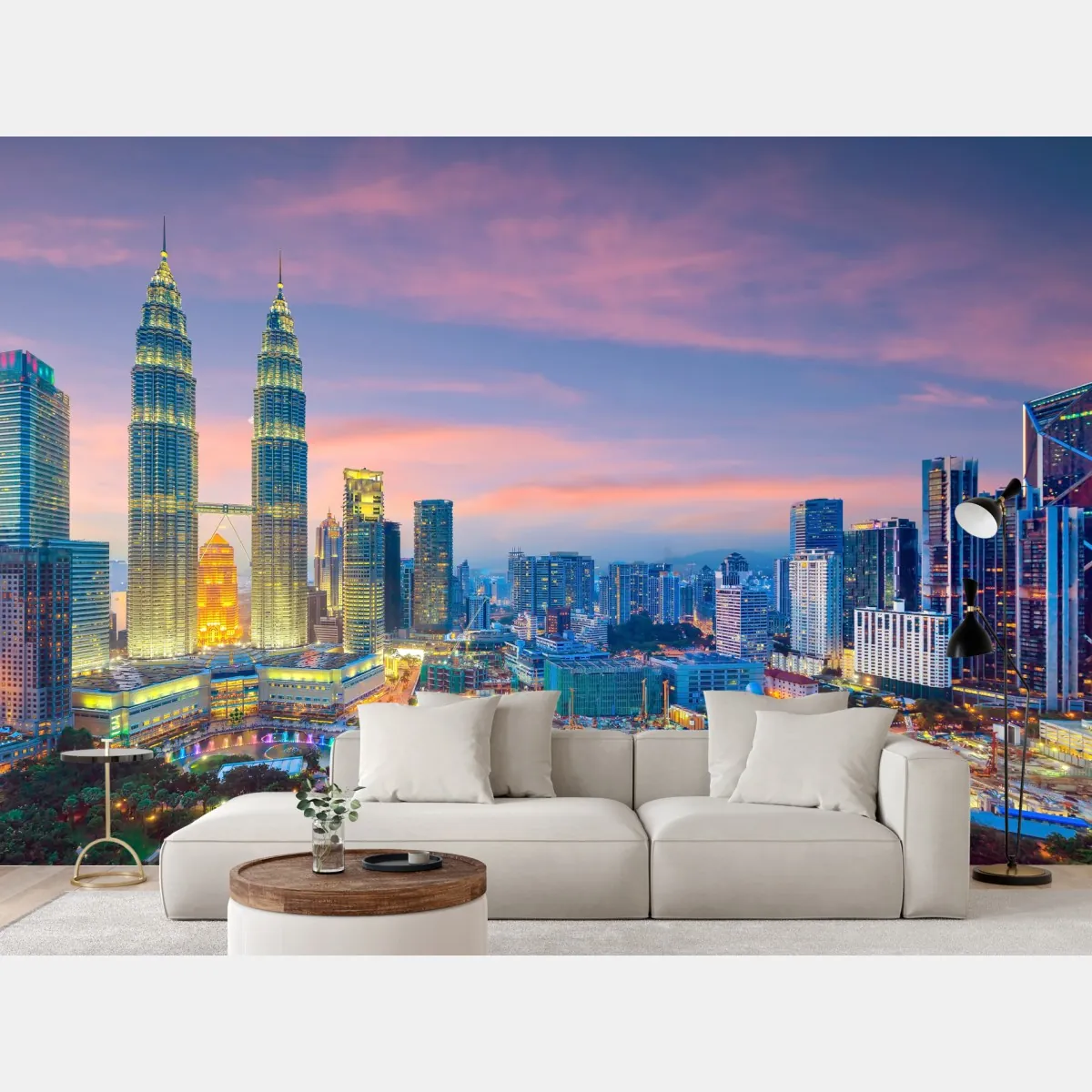 Fototapete Kuala Lumpur stadtpanorama bei dämmerung – Wallnifity®