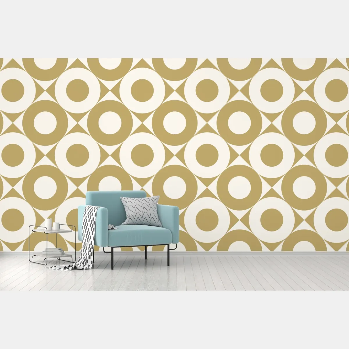 Fototapete goldenes geometrisches kreismuster – Wallnifity®