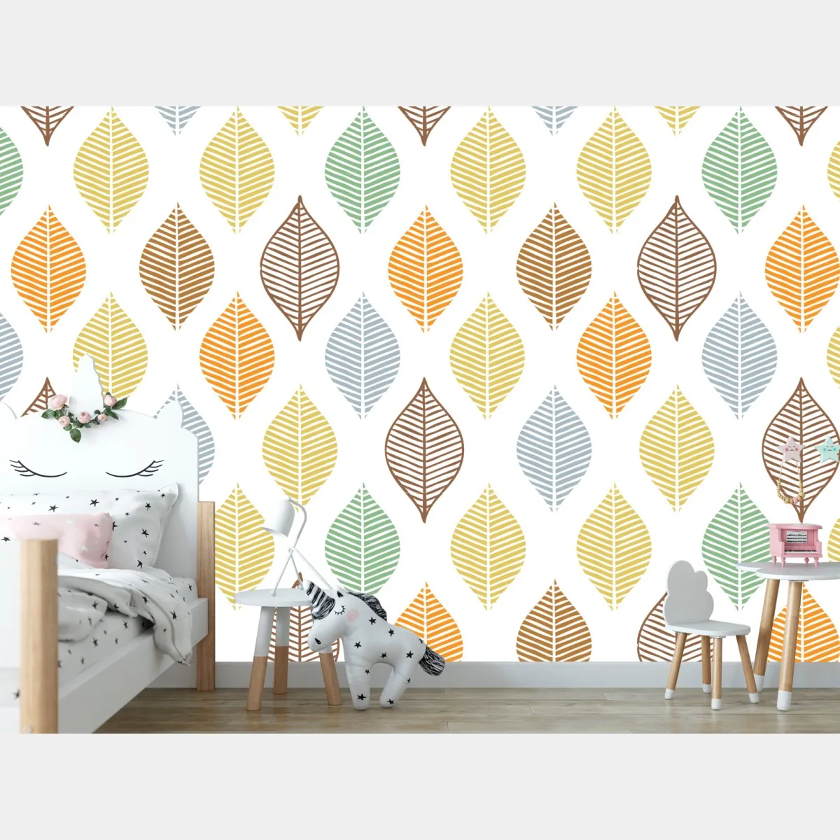 Fototapete pastelliges blättermuster für die wand – Wallnifity®