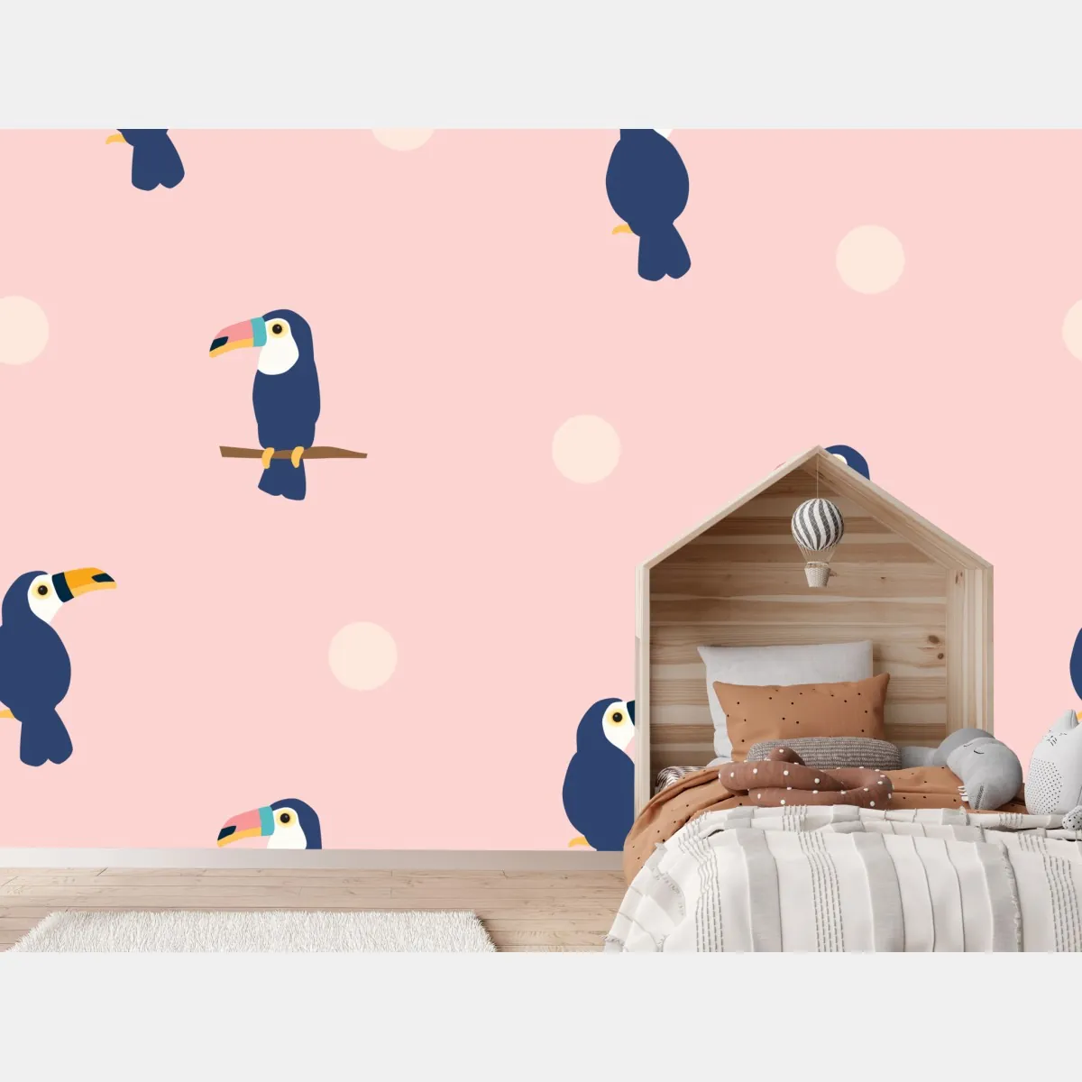 Fototapete verspieltes tukanmuster auf pastellrosa – Wallnifity® Fototapete verspieltes tukanmuster auf pastellrosa – Wallnifity®