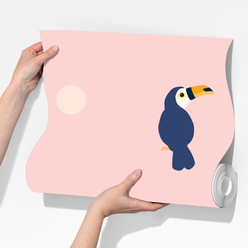 Fototapete verspieltes tukanmuster auf pastellrosa – Wallnifity® Fototapete verspieltes tukanmuster auf pastellrosa – Wallnifity®