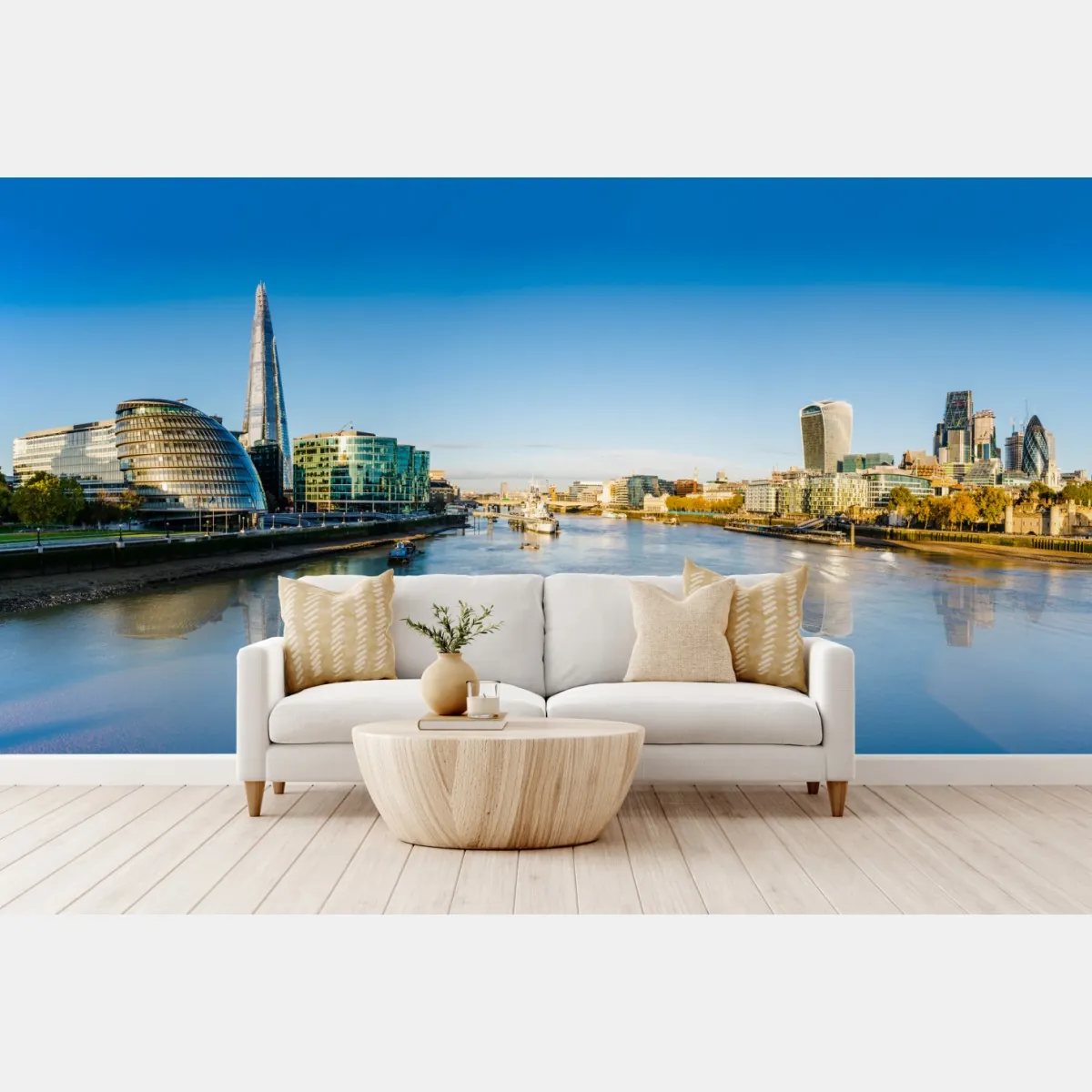 Fototapete London panoramablick über dem fluss – Wallnifity®