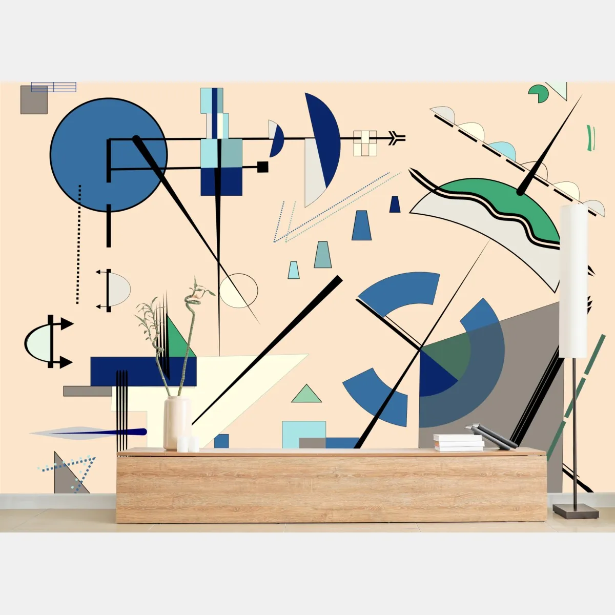 Fototapete geometrische pastellkomposition – Wallnifity®