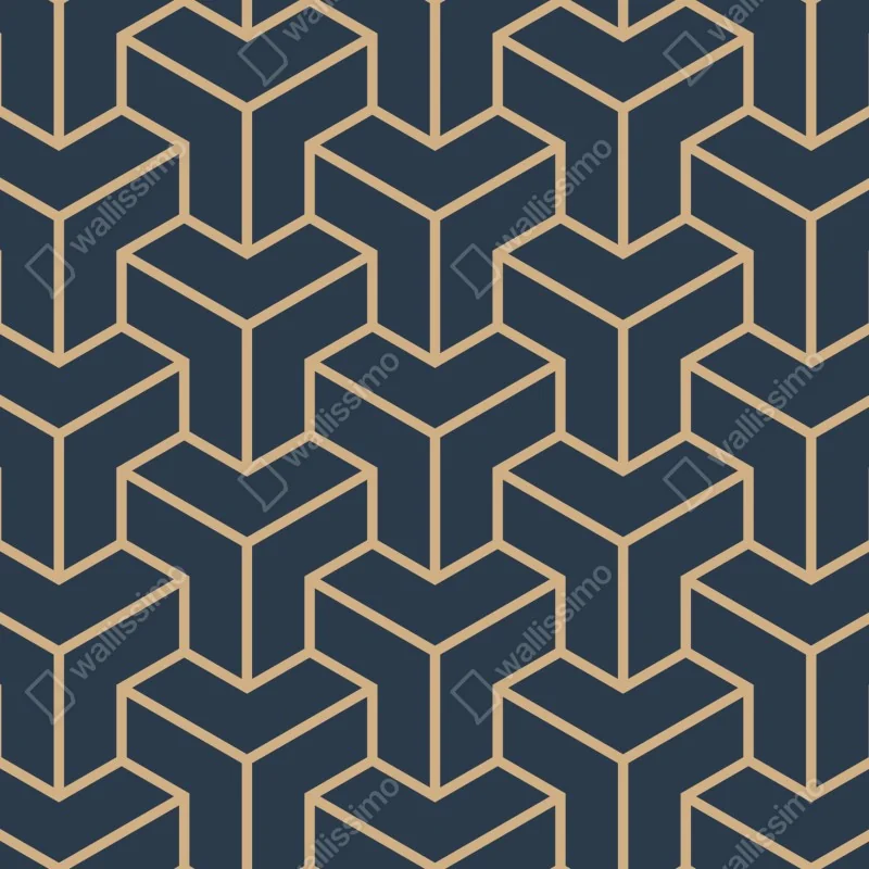 Fototapete marineblaues geometrisches würfelmuster – Wallnifity® Fototapete marineblaues geometrisches würfelmuster – Wallnifity®