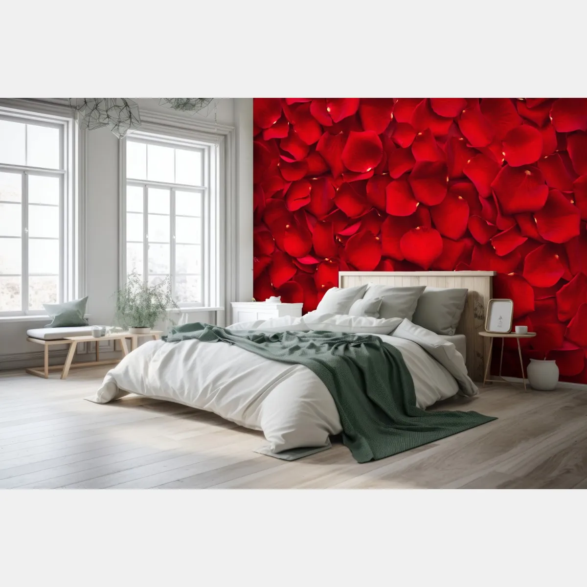 Fototapete rote rosenblätter hintergrund – Wallnifity®