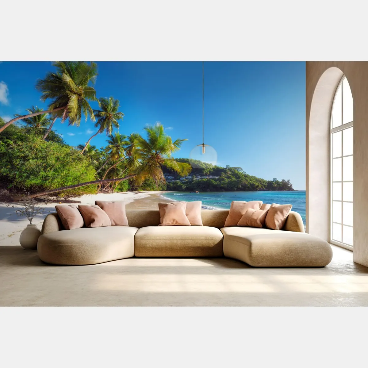 Fototapete tropischer palmstrand – Wallnifity®