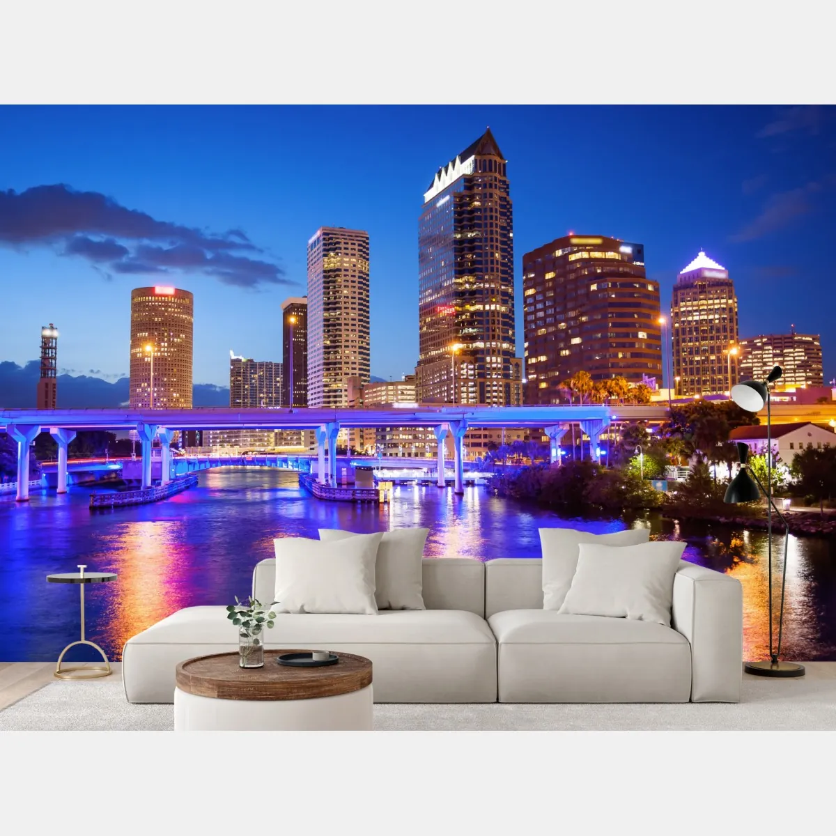 Fototapete Tampa skyline bei nacht – Wallnifity®