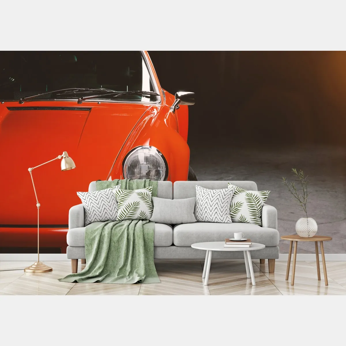 Fototapete roter oldtimer sportwagen nahaufnahme – Wallnifity®