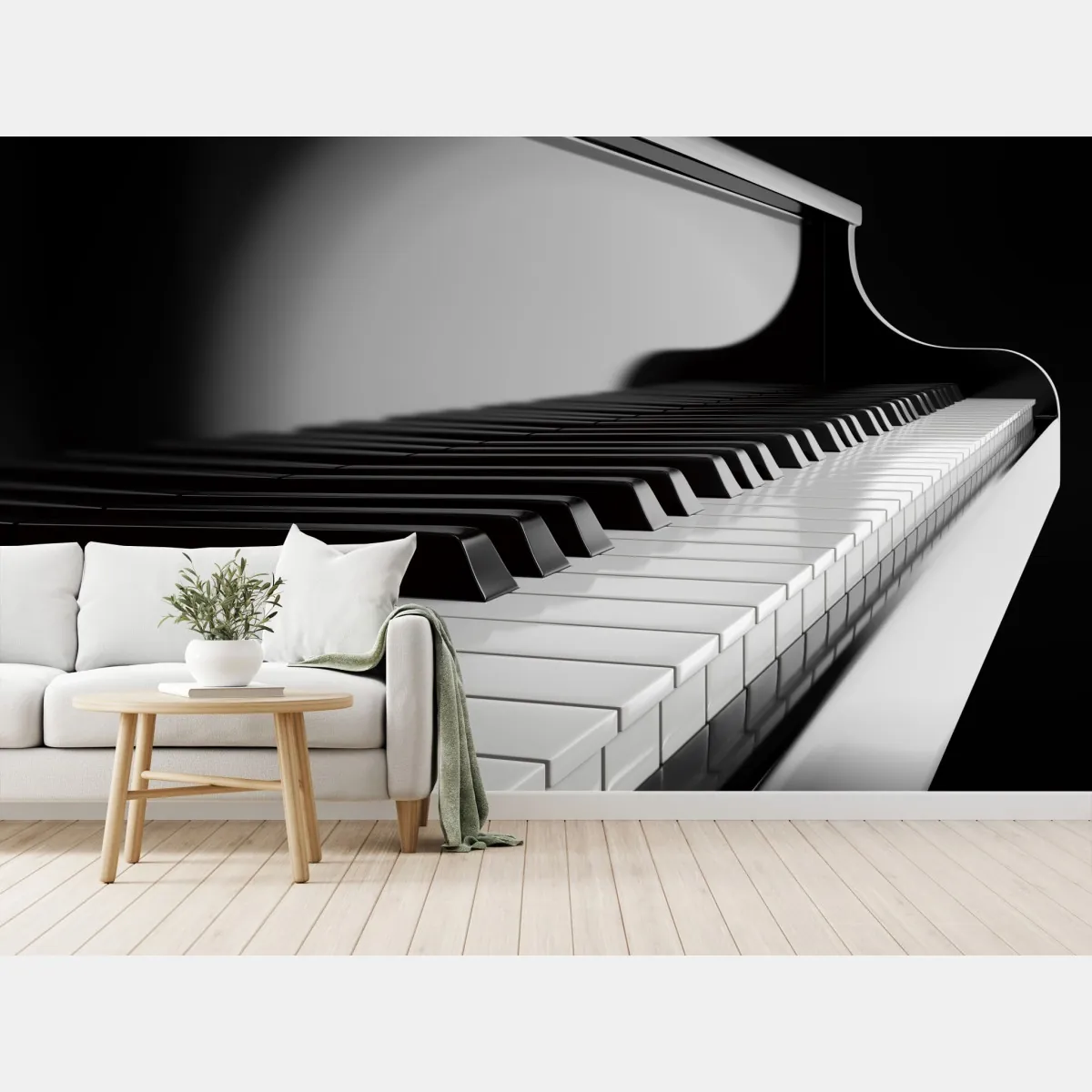 Fototapete elegante schwarzweiß klaviertasten – Wallnifity®