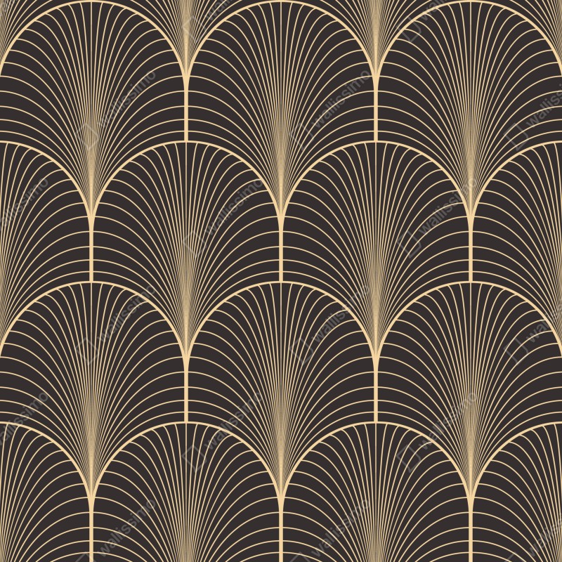 Fototapete art deco goldenes fächermuster – Wallnifity® Fototapete art deco goldenes fächermuster – Wallnifity®