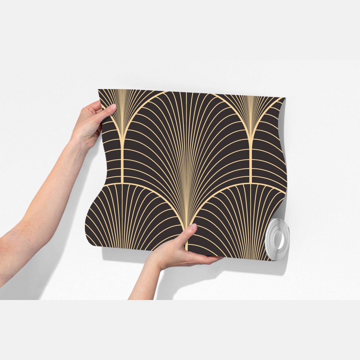 Fototapete art deco goldenes fächermuster – Wallnifity® Fototapete art deco goldenes fächermuster – Wallnifity®