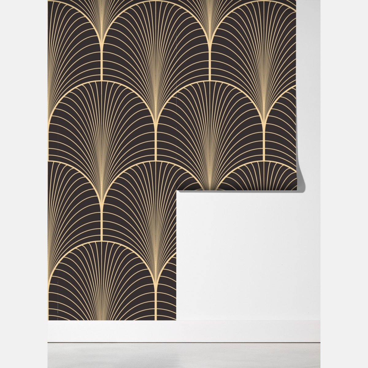 Fototapete art deco goldenes fächermuster – Wallnifity® Fototapete art deco goldenes fächermuster – Wallnifity®