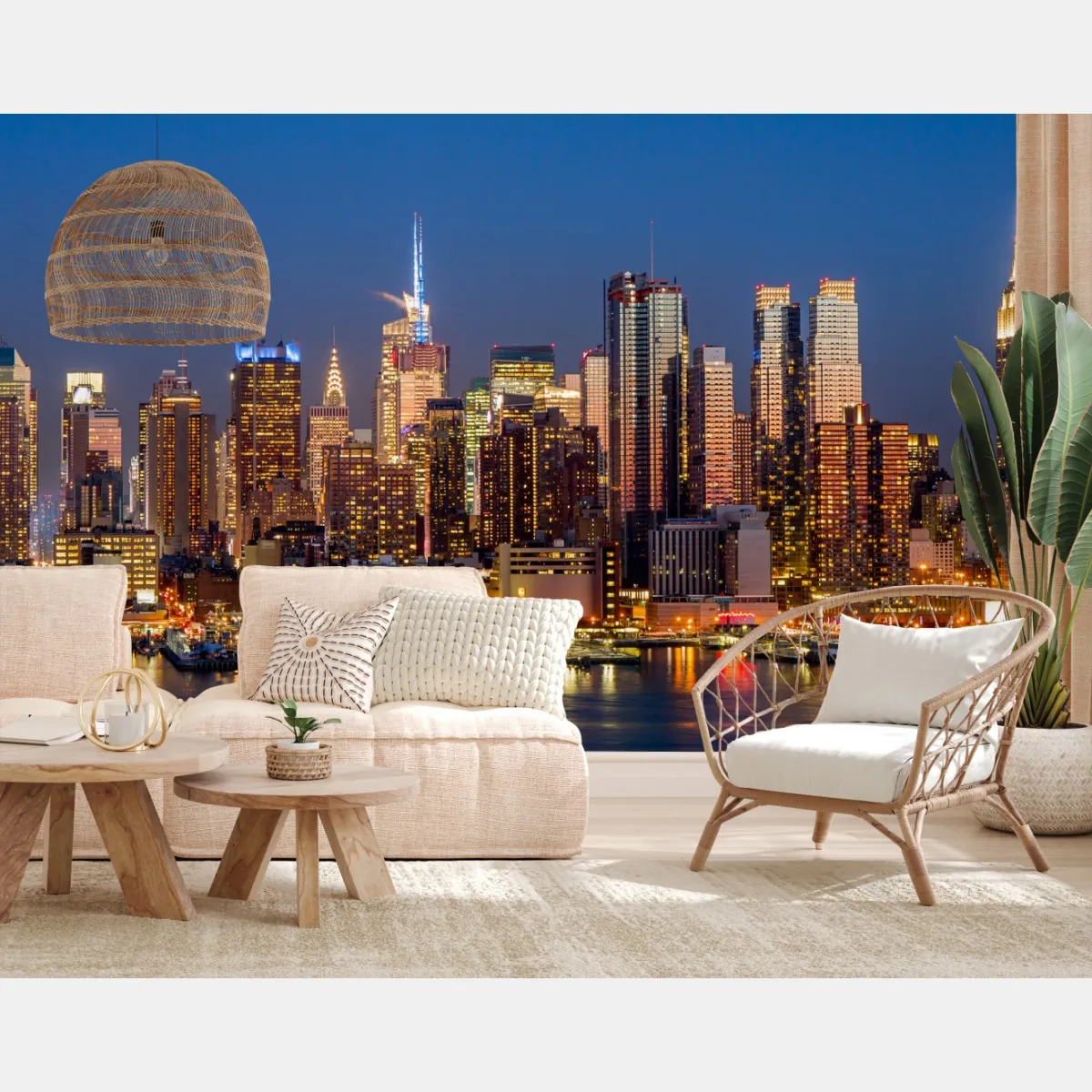 Fototapete panorama von New York bei dämmerung – Wallnifity®