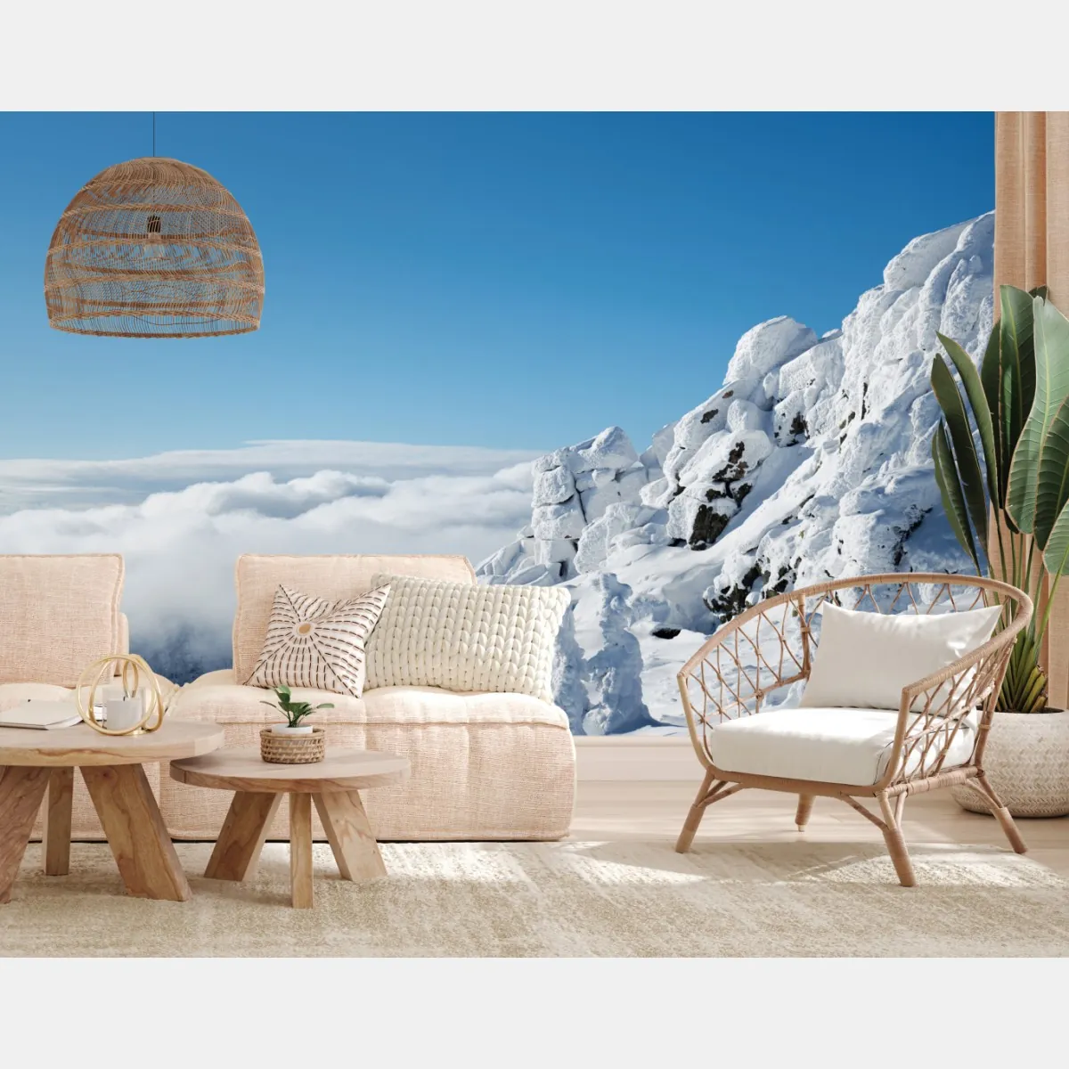 Fototapete ruhige verschneite berglandschaft – Wallnifity®