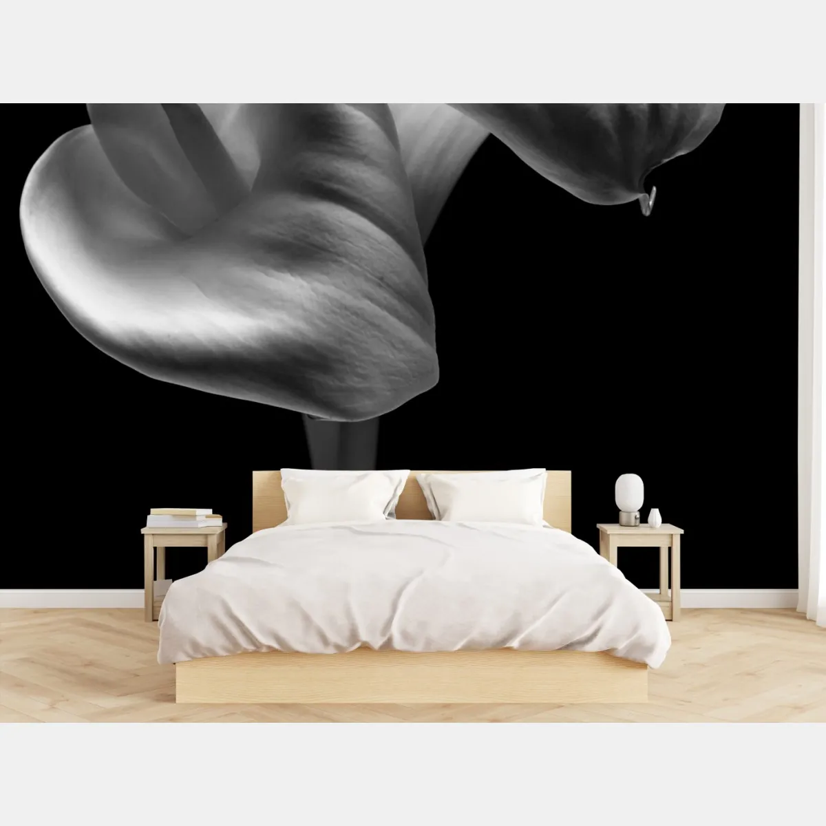Fototapete elegante calla-blüten in monochrom – Wallnifity®