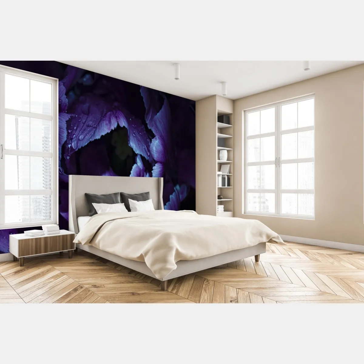Fototapete lila tulpe im ultravioletten licht – Wallnifity®