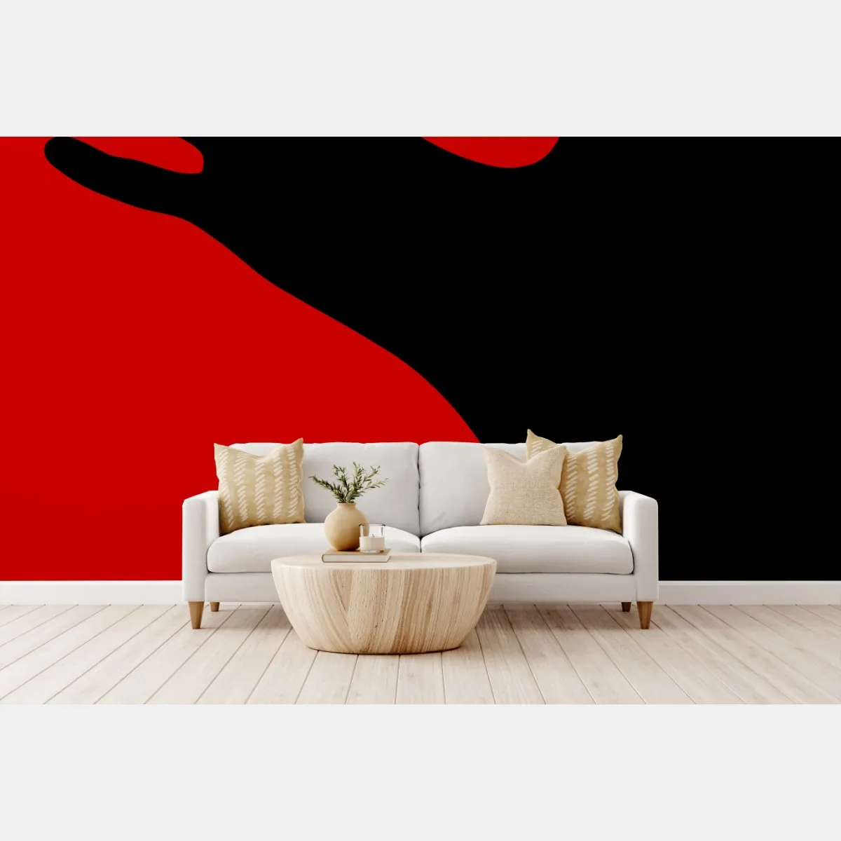 Fototapete kräftige rot-schwarze silhouette – Wallnifity®