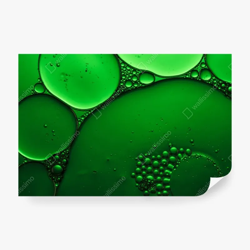 Wall mural green bubbles abstract composition